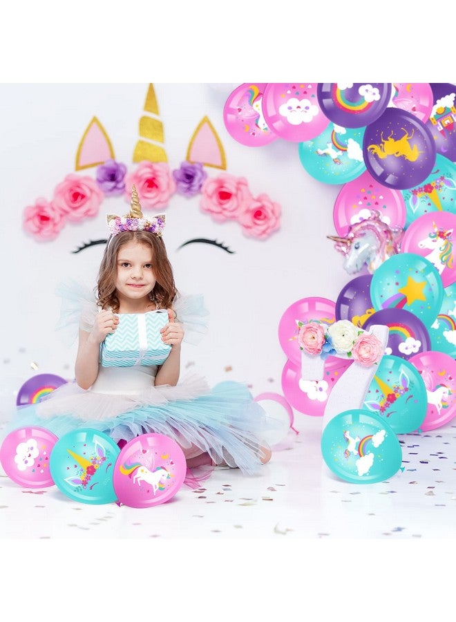 Aoriher 45 Pcs Latex Balloon for Unicorn Birthday Party - Pastel Rainbow Balloon Arch Kit, Column Garlands for Girl's Birthday, Baby Shower Decoration Supplies 12'' - Image 4