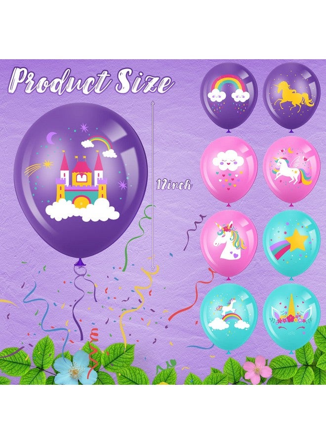 Aoriher 45 Pcs Latex Balloon for Unicorn Birthday Party - Pastel Rainbow Balloon Arch Kit, Column Garlands for Girl's Birthday, Baby Shower Decoration Supplies 12'' - Image 2