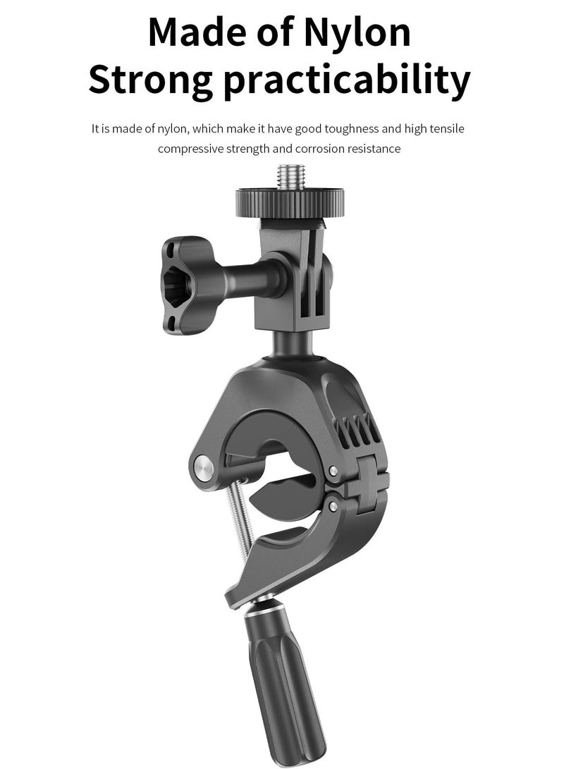 Handlebar Mount for Action Camera Compatible with GoPro, Action 3, Insta360 X3, Pocket 2, Universal 1/4" Screw For Cycling, Motorcycles, Stable Bike Perspective Photography, For 22mm-35mm Bar