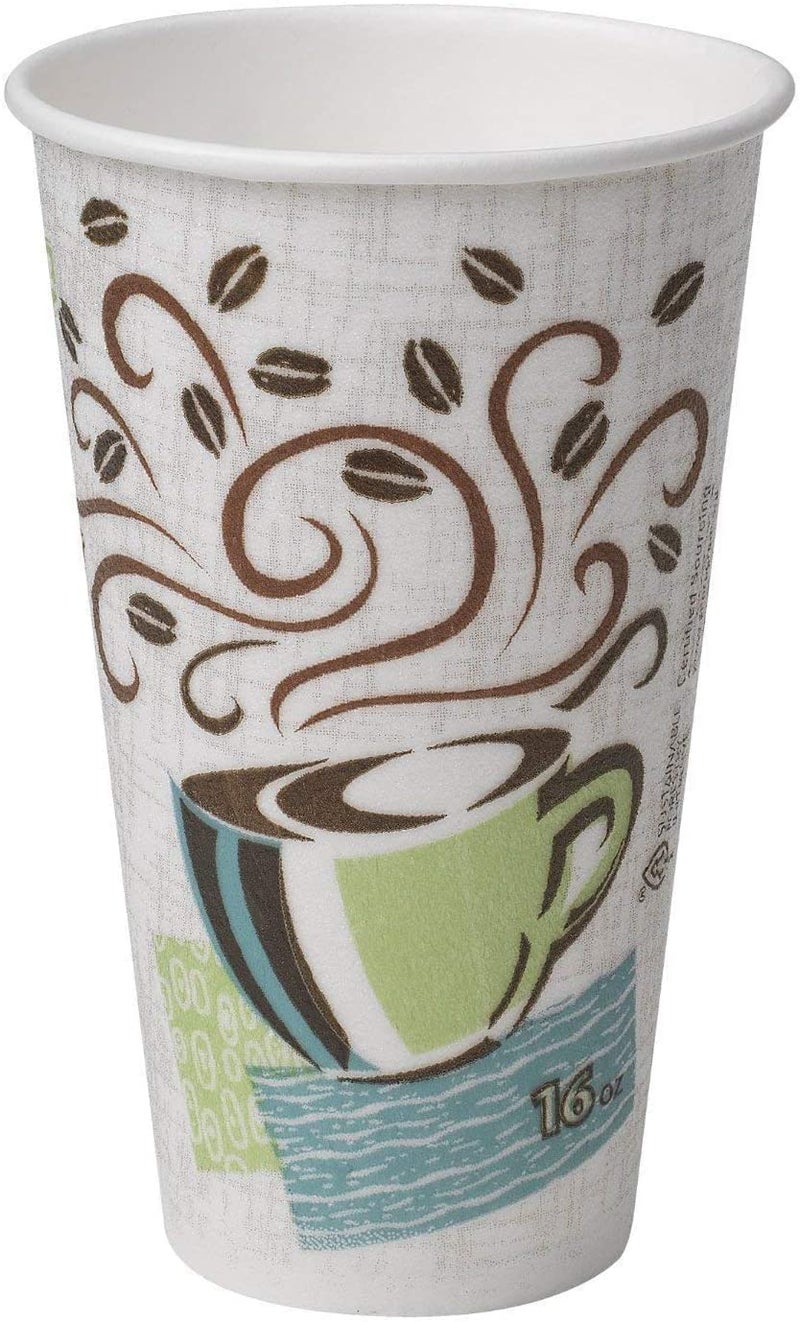 DuraCasa Dixie PerfecTouch Insulated Paper Hot Cup 75 Count  16 oz Coffee Cups Drinking/Stirring Straws Bundle (16 oz  75 Cups  75 Straws) - Image 3