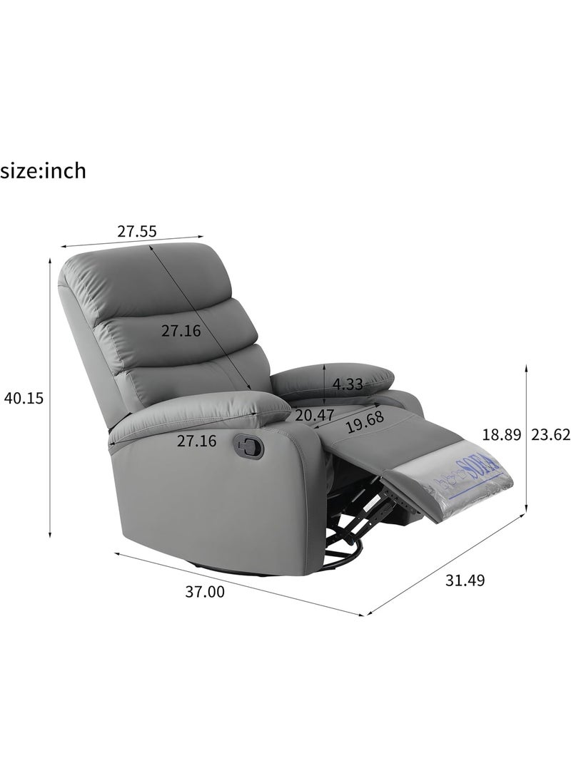 Organized Home Cozy Living Room Multifunctional Recliner Swivel & Rock and Recline at 150° Cat Scratch Resistant Fabric Cloud Like Comfort Easy Assembly & Stylish Design - Image 2