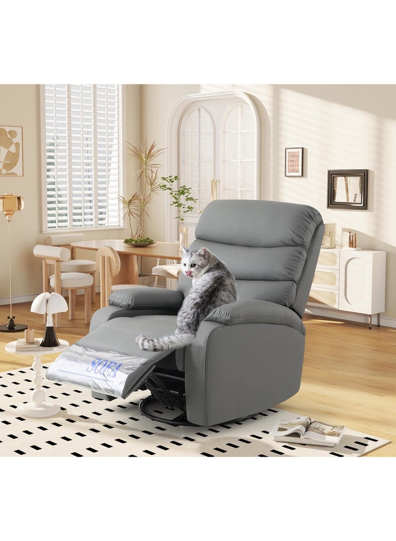 Organized Home Cozy Living Room Multifunctional Recliner Swivel & Rock and Recline at 150° Cat Scratch Resistant Fabric Cloud Like Comfort Easy Assembly & Stylish Design - Image 3