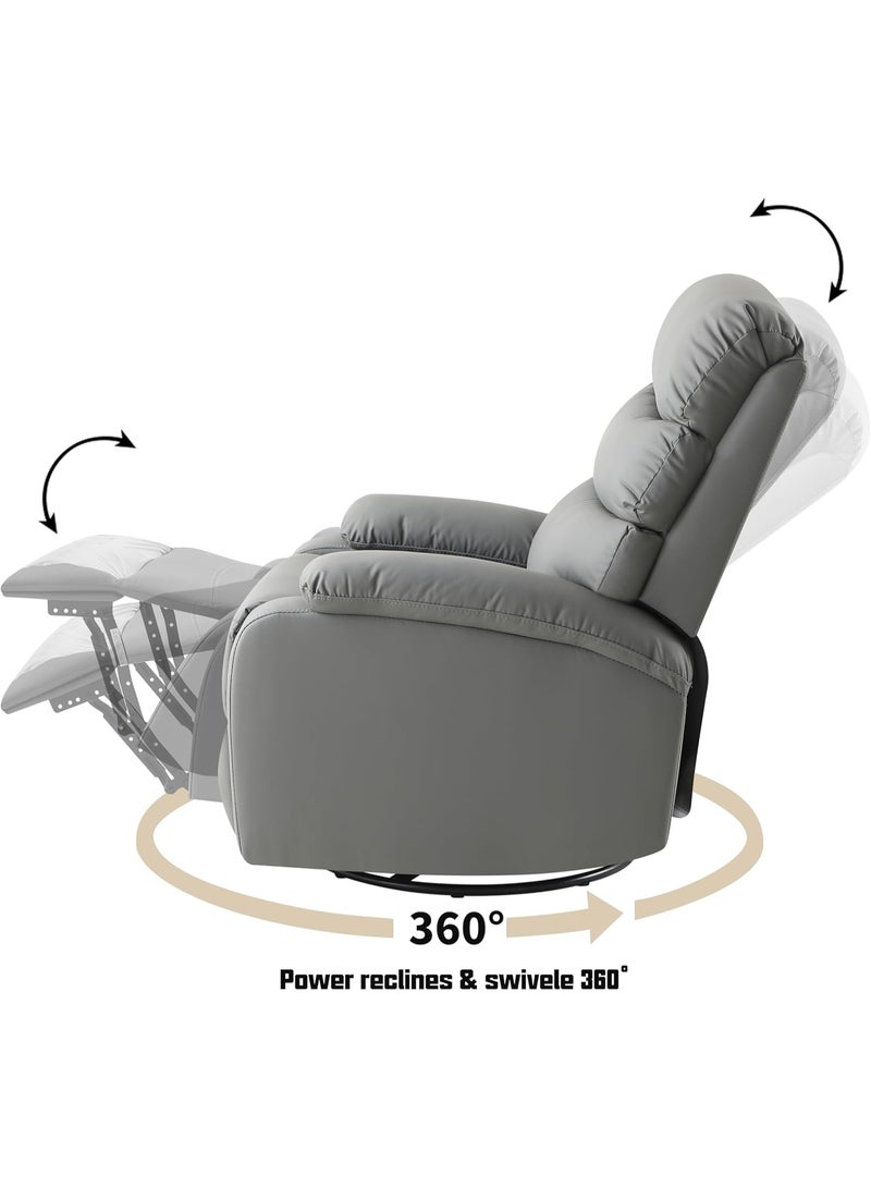 Organized Home Cozy Living Room Multifunctional Recliner Swivel & Rock and Recline at 150° Cat Scratch Resistant Fabric Cloud Like Comfort Easy Assembly & Stylish Design - Image 5