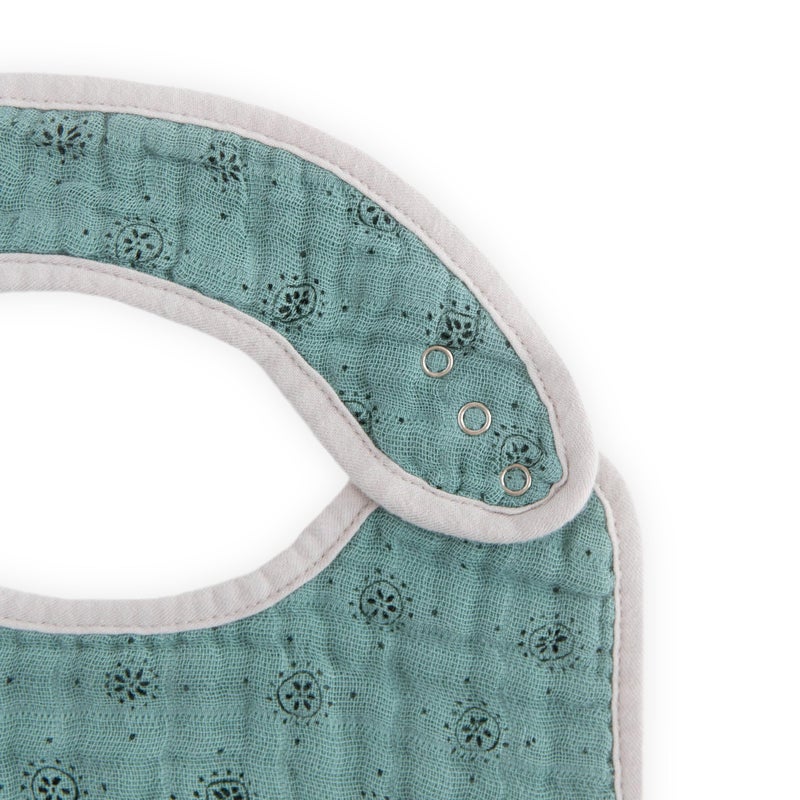 Little Unicorn Premium Classic Bib 3 pack | Adjustable as baby grows | Soft fabric on skin | Great for first time eaters (Vintage Floral) - Image 5