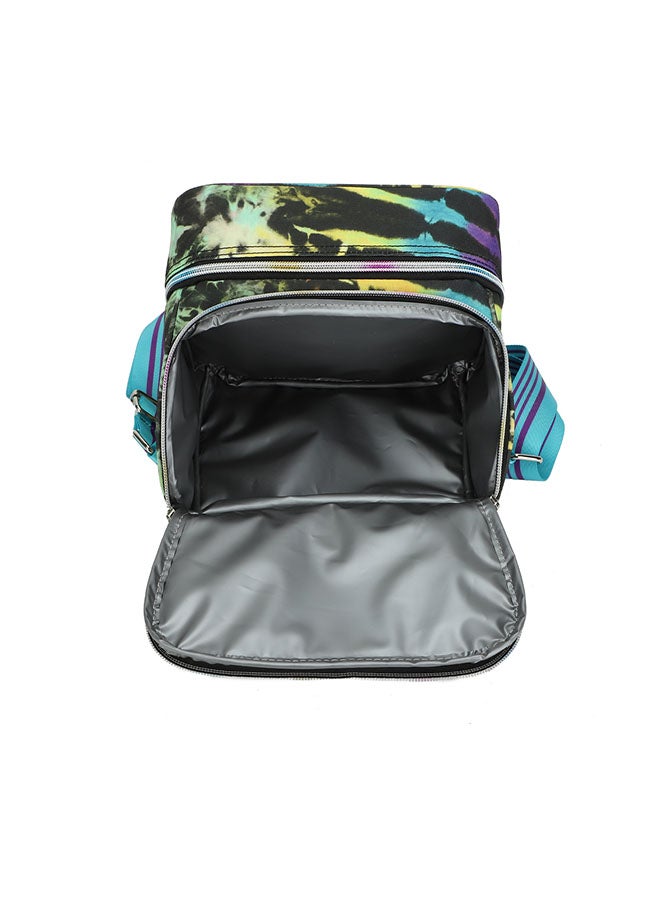 CUBS Peacock Print Waterproof double decker lunch bag with removable shoulder strap carrying your favorite meals to school, work or while traveling - Image 4