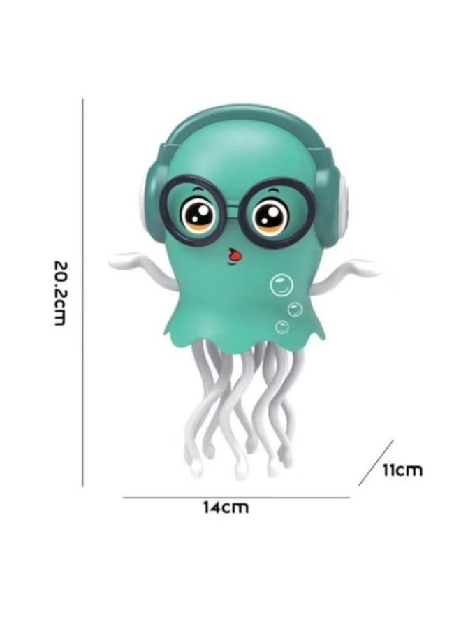 Children's Dancing Octopus Toy, Electric Crawling Jellyfish Toy with Light and Music, Luminous and Moving, Birthday Gift for Boys and Girls (Green) - Image 3