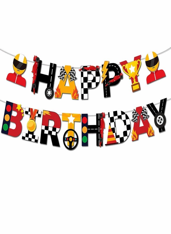 Festiko® Racing Car Celebration Banner Kit, Automobile Party Decor for Boys, Speed Theme Supplies, DIY Hanging Set (Not Pre-Strung), Kids Birthday Decoration Items - Image 1