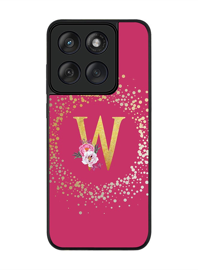 Stylizedd For Motorola MOTO Edge 60 Fusion/ Edge 60 Case,Slim fit Camera Protection, Shockproof Thin Phone cover  - Custom Monogram Floral - W ( Deep Pink ) - Image 1