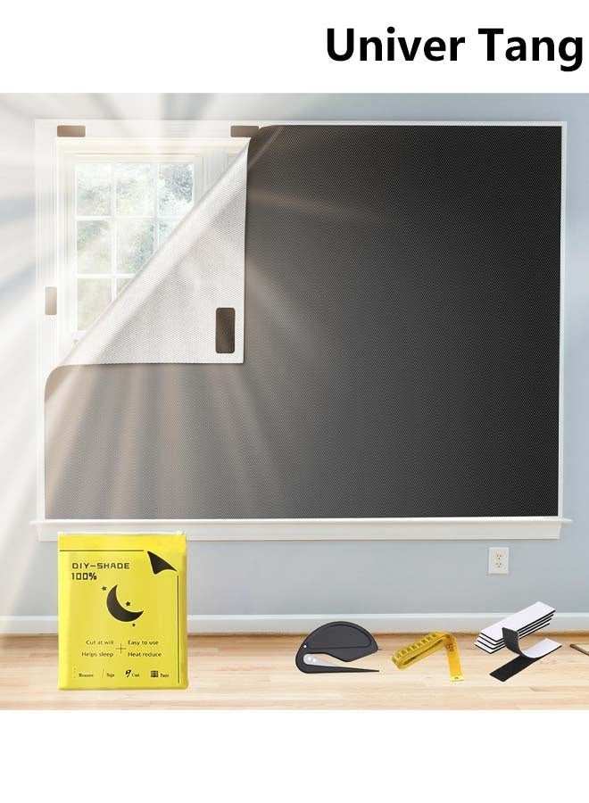 صورة العالمة ستارة تعتيم محمولة 145×200 سم، حجب كامل للضوء 100%، ستارة نافذة لاصقة بدون حفر، قابلة للقص والتعديل، عزل حراري لغرفة النوم وغرفة الأطفال والسفر - Image 1