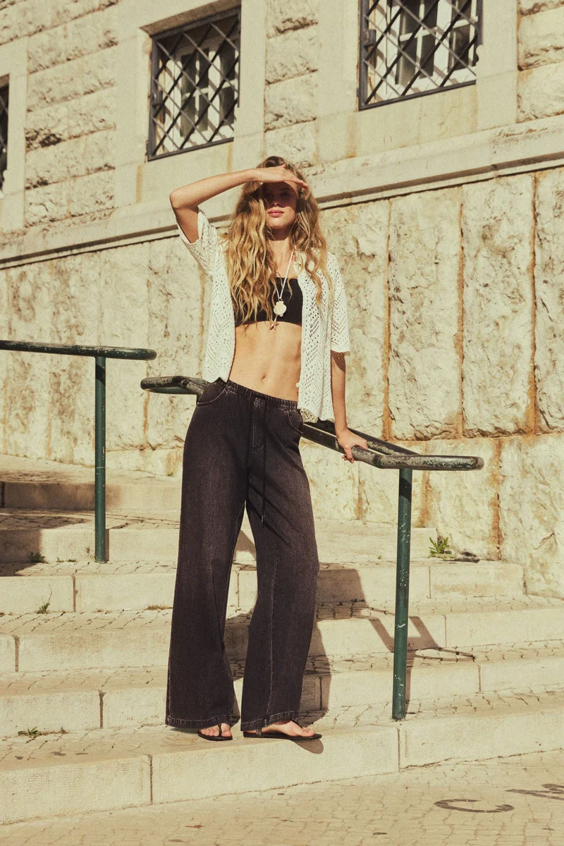 H&M Denim drawstring trousers