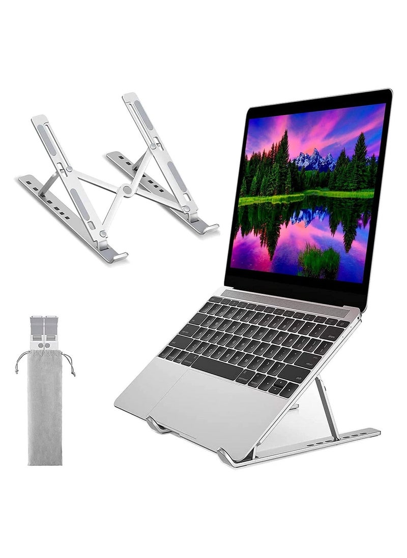 ELTRAZONE Adjustable Laptop Stand, Portable Aluminium Laptop Riser Laptop Holder for Desk, Foldable Ventilated Cooling Computer Support Stand for Apple MacBook Pro/Air, HP, Sony, Dell - Image 1
