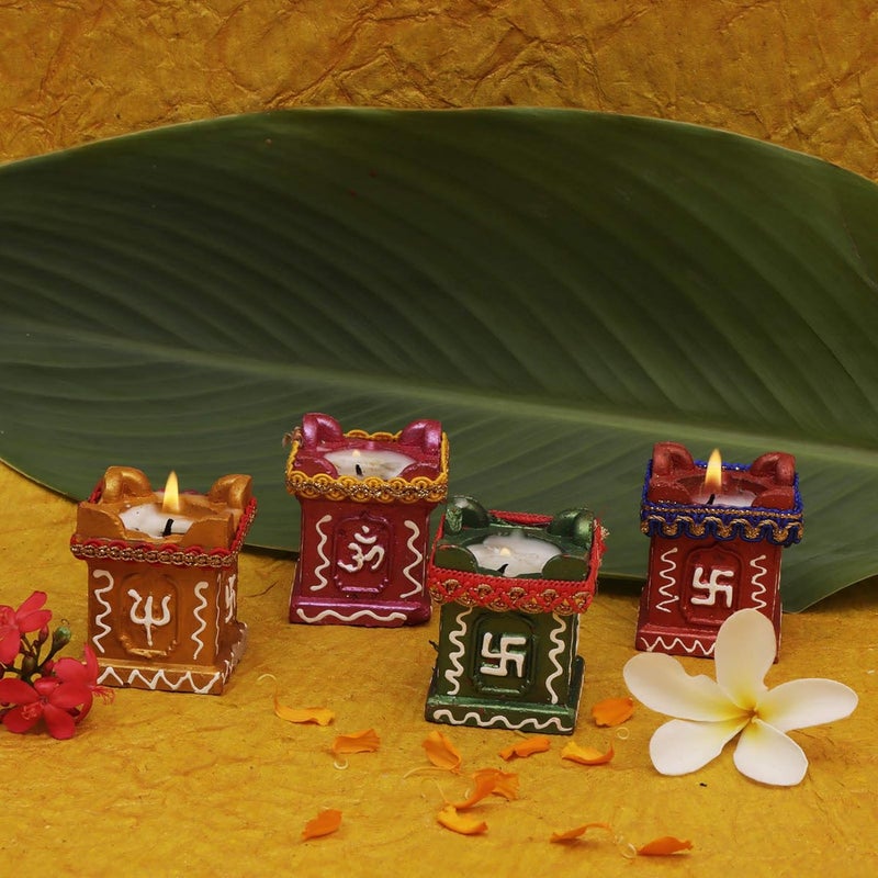 BB BACKBENCHERS Decorative Gel Wax Tea Light Candles for Diwali, Traditional Design, Multicolour (TUSLI Diya [12]) - Image 3