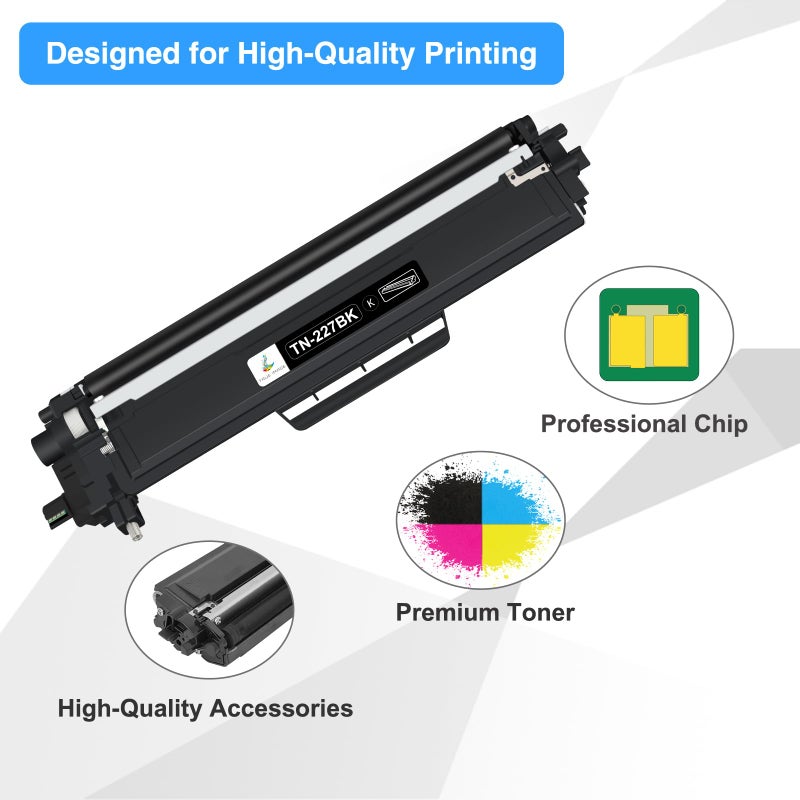 TRUE IMAGE TN227 TN-227BK/C/M/Y High Yield Toner Cartridge 4 Pack: TN-223BK/C/M/Y Compatible for Brother TN223 TN-227 TN 227BK/C/M/Y 227 for HL-L3290CDW HL-L3270CDW MFC-L3770CDW HL-L3210CW MFC-L3750CDW Printer - Image 5