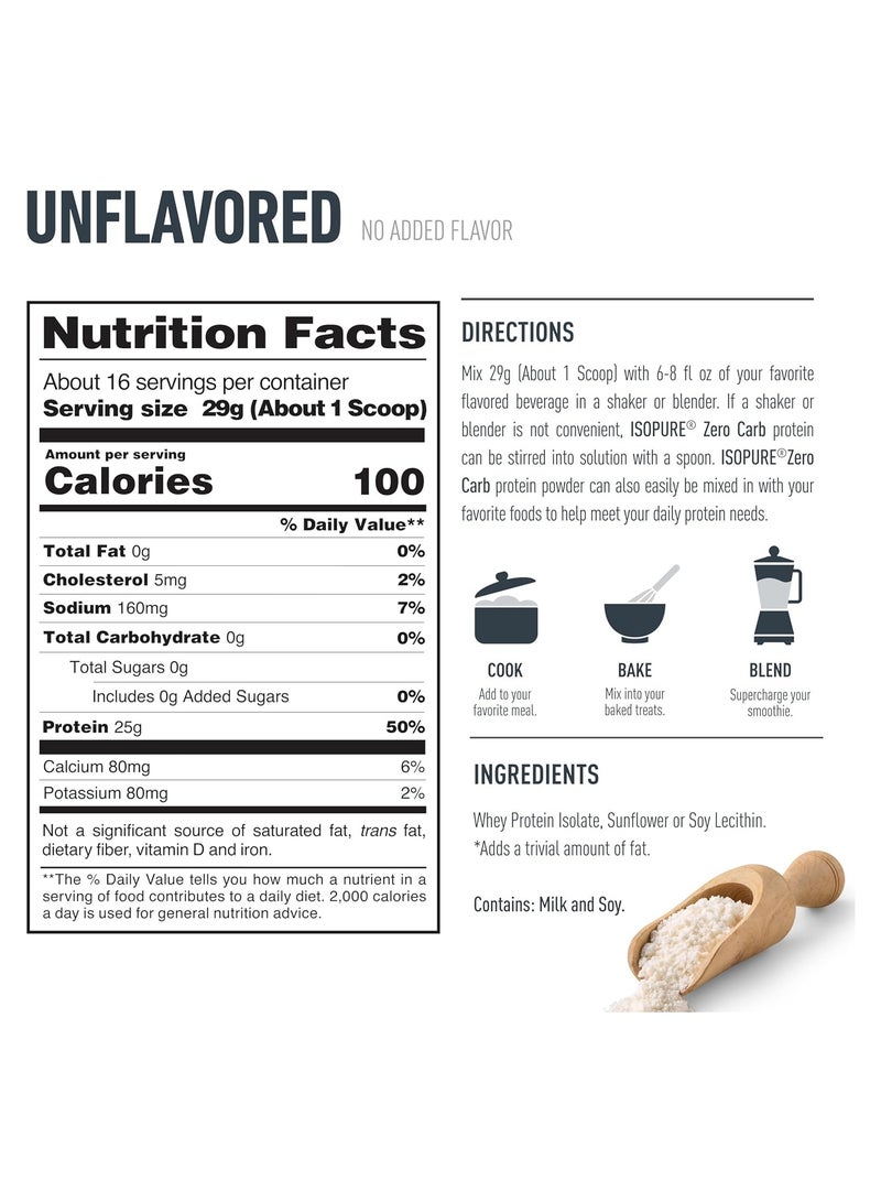 Isopure مسحوق بروتين واي عزل غير منكه من إيسوبور - Image 3