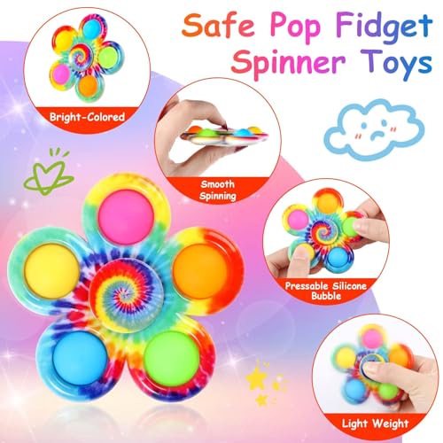 Gigilli 48 Pack Party Favors Fidget Spinners for Kids 4812 35 Goodie Bags Easter Basket Stuffers for Kids Treasure Box Pop Mini Fidget Toys Bulk Classroom Prizes Toddler Birthday Party Gifts - Image 5