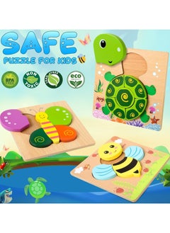 HOME 4 YOU Wooden Puzzles for Toddlers 1-3, Montessori Toys for 1 2 3 Year Old Boys Girls, Wooden Puzzles Gifts Toys Toddlers, Learning Educational Toys, Early Development and Activity Toys Gifts for Toddlers.  - Image 4