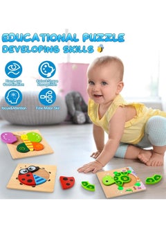 HOME 4 YOU Wooden Puzzles for Toddlers 1-3, Montessori Toys for 1 2 3 Year Old Boys Girls, Wooden Puzzles Gifts Toys Toddlers, Learning Educational Toys, Early Development and Activity Toys Gifts for Toddlers.  - Image 5