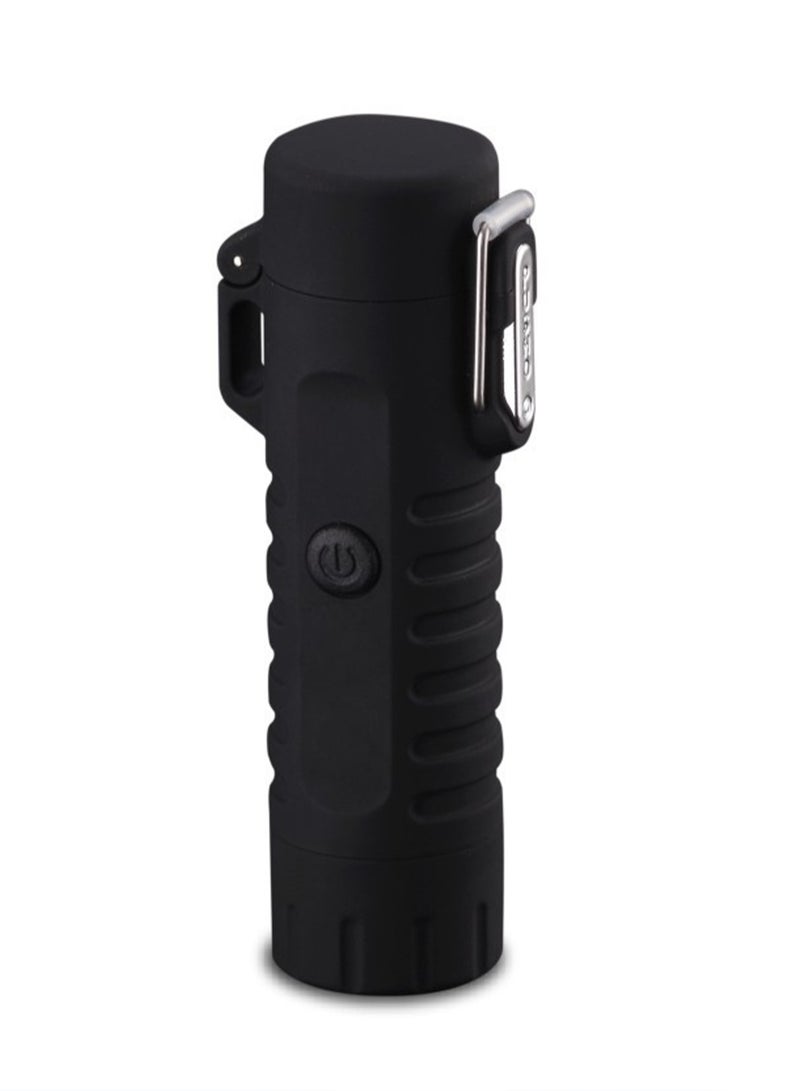 مصباح يدوي للتخييم في الهواء الطلق طويل الأمد محكم الغلق مقاوم للماء والرياح قابل لإعادة الشحن (أسود) - Image 1