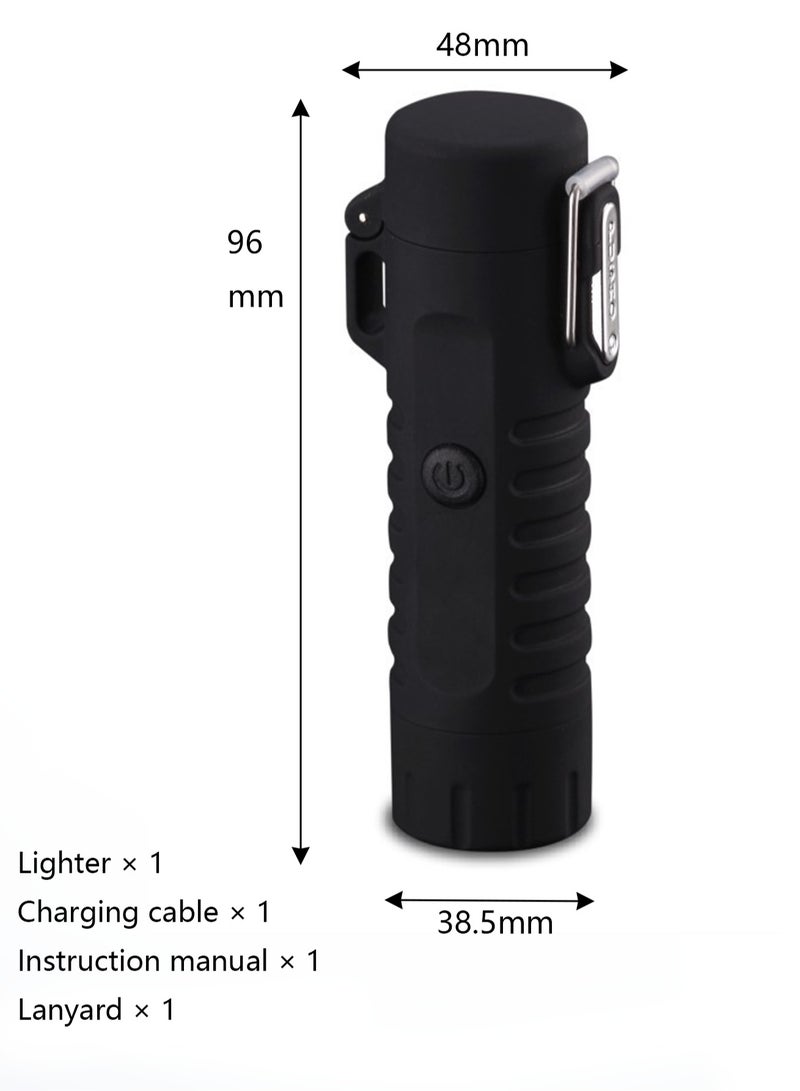 مصباح يدوي للتخييم في الهواء الطلق طويل الأمد محكم الغلق مقاوم للماء والرياح قابل لإعادة الشحن (أسود) - Image 2