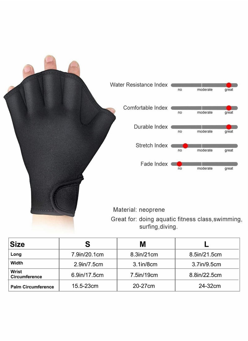 Y&D - 2 Pairs Aquatic Gloves for Helping Upper Body Resistance, Webbed Swim Well Stitching, No Fading, Sizes Men Women Adult Children Fitness Water Resistance Training - Image 1