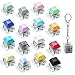 Yeetec 16 Pack Fidget Keyboard Keychain Toys Finger Keyboard Fidget Toy Keycap Fidget Keychain for Stress Relief DIY Crafts Party Supplies 16 Colors - Image 4