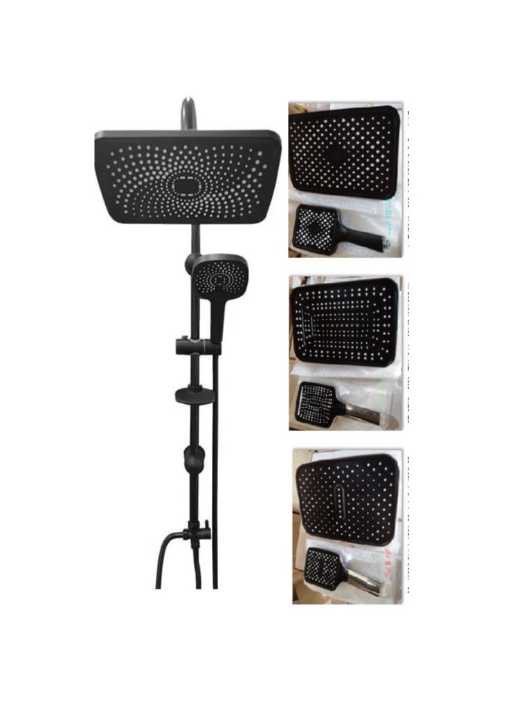 Shams 9-Piece Shower Set - Shower Pan + Hand Shower + Shower Rod + 2 Fixtures + Brake + Soap Dish + Long Hose + 50 Cm Hose + Brass Shower Adapter (Shower Set Code Shams110)  - Image 2