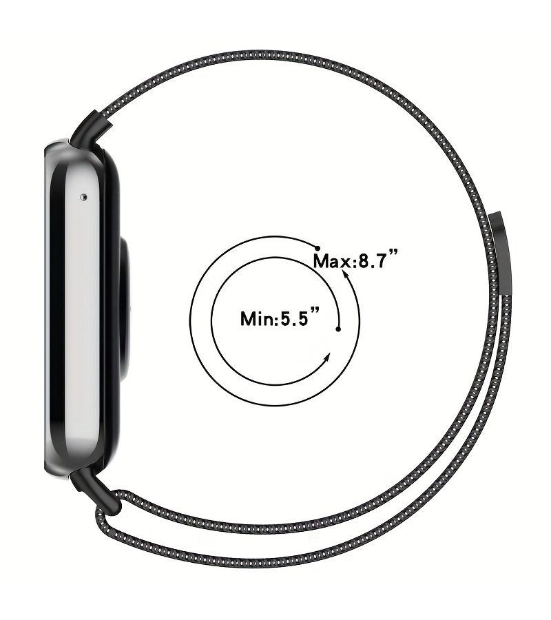 2in1 حزام معدني وعلبة لـ HW Fit 3 4 4 Pro فضي - Image 3