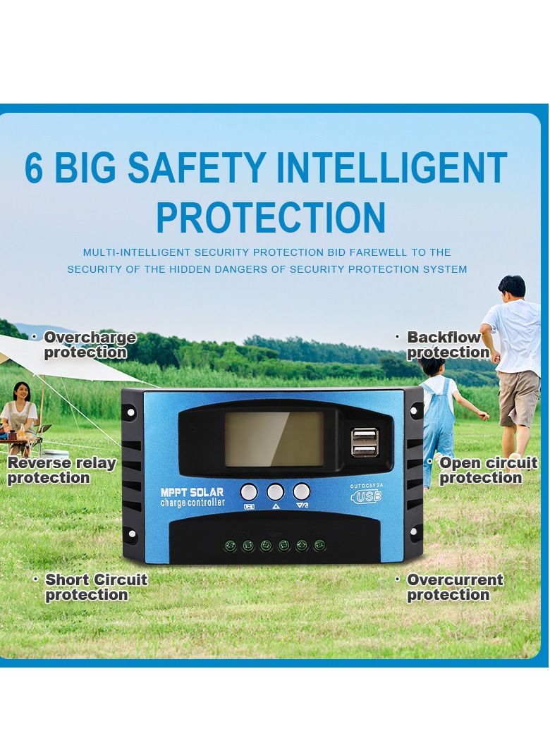 USB MPPT Solar Charge Controller Blue/Black/Grey - Image 1