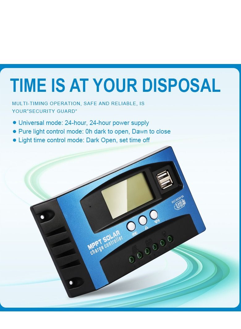 USB MPPT Solar Charge Controller Blue/Black/Grey - Image 3