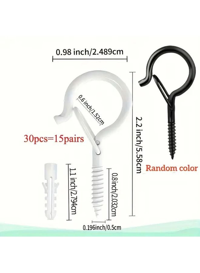 30 قطعة من خطافات S متعددة الاستخدامات المقاومة للصدأ مع قفل أمان لديكورات الخارجية - Image 1