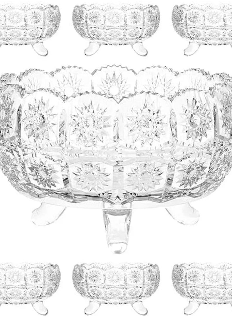 CITY GLASS - City Glass Bohemia Footed Bowls Set Of 7 Pieces (1 Large 1.5 LT - 6 Small 28 CL) - Clear - Image 1
