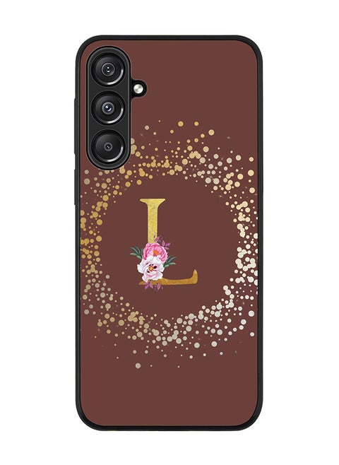 For Samsung Galaxy A16 / A16 5G Case,Slim fit Camera Protection, Shockproof Thin Phone cover - Custom Monogram Floral - L (Brown )