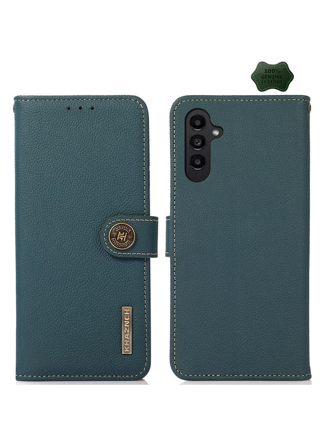S-TOP Case For Samsung Galaxy M34 5G KHAZNEH Custer Genuine Leather RFID Phone Case - Image 1