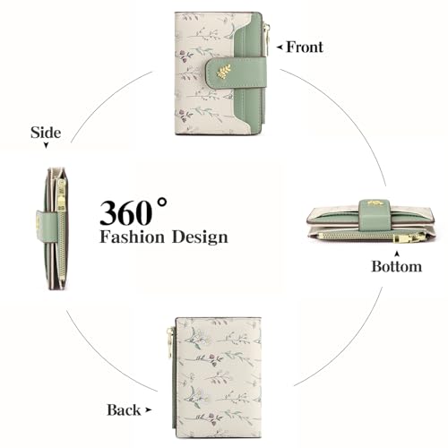 GAEKEAO Small Wallets for Women RFID Blocking Leather Bifold Zipper Pocket Wallet Credit Card Holder with ID Window - Image 4