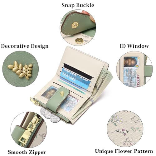 GAEKEAO Small Wallets for Women RFID Blocking Leather Bifold Zipper Pocket Wallet Credit Card Holder with ID Window - Image 5