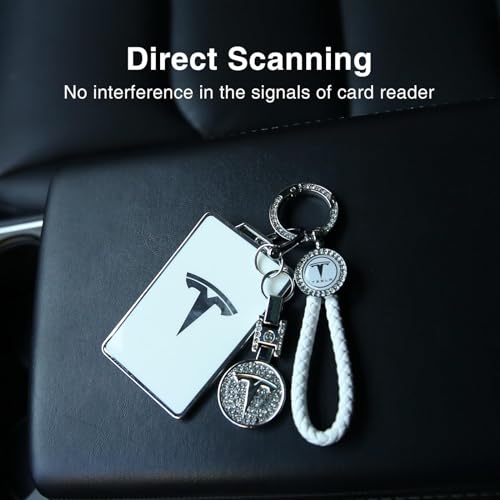 Tesheer for Tesla Key Card Holder Bling Key Chain fit Tesla Card Key Holder for Model S/X/3/Y Cybertruck Card Key Holder for Tesla Keychain Crystal Key Card Protective Key Fob Tesla Accessories - Image 2