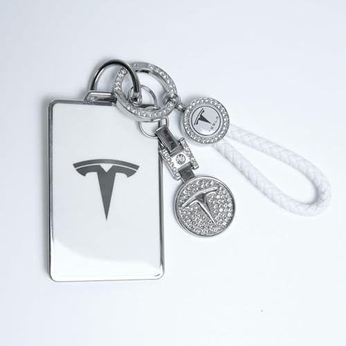 Tesheer for Tesla Key Card Holder Bling Key Chain fit Tesla Card Key Holder for Model S/X/3/Y Cybertruck Card Key Holder for Tesla Keychain Crystal Key Card Protective Key Fob Tesla Accessories - Image 4
