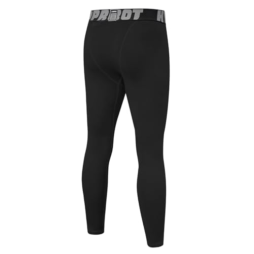 HYCOPROT Boys Thermal Compression Leggings Youth Fleece Lined Sports Tights Pants Kids Athletic Base Layer Girls Cold Weather Winter Gear Toddler Children's Long Johns for Basketball Football Hockey - Image 4