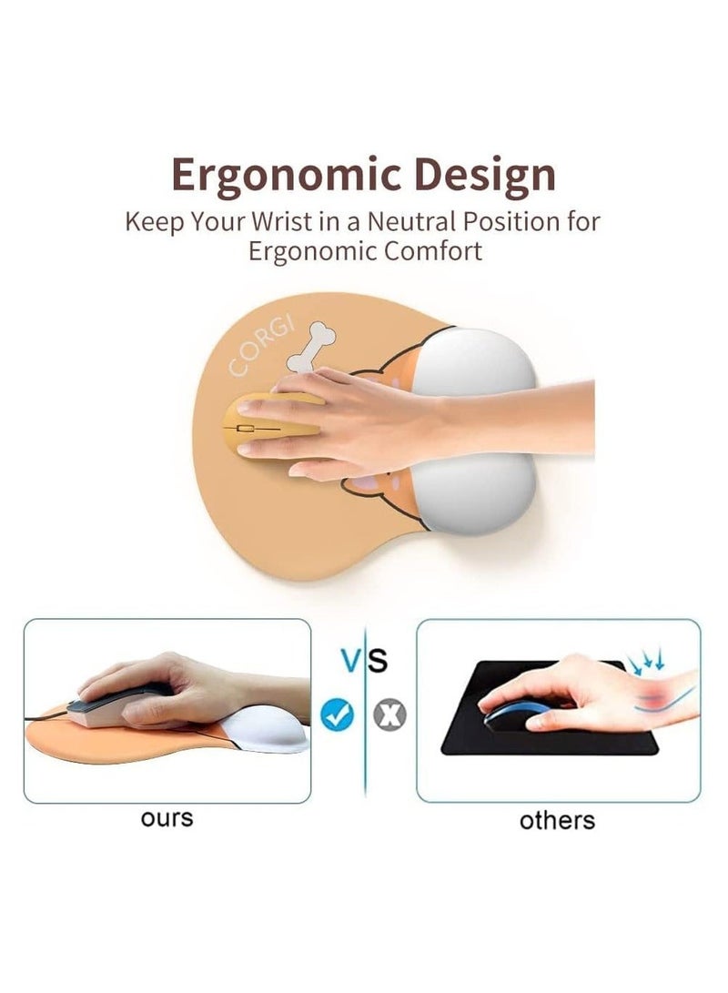 DUNISO Ergonomic Mouse Pad With Wrist Support, Panda Animal Mouse Pad, Non Slip PU Base 3D Gel Mouse Pad Wrist Support For Office Computer Laptop, Cute Panda Mousepad(Panda) - Image 4