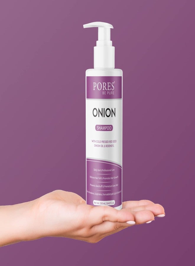 PORES Be Pure Onion Shampoo with Redensyl | Cold Pressed Red Seed Onion Oil for Hair Fall Control, Dandruff & Hair Growth | Nourishing Shampoo for Dry, Damaged Hair | For Men & Women - 250 ml - Image 3