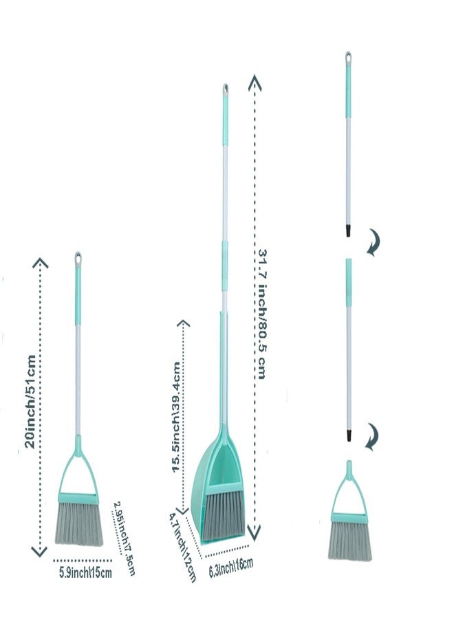 Xifando Mini Broom with Dustpan for Kids,Little Housekeeping Helper Set (Light Blue) - Image 3