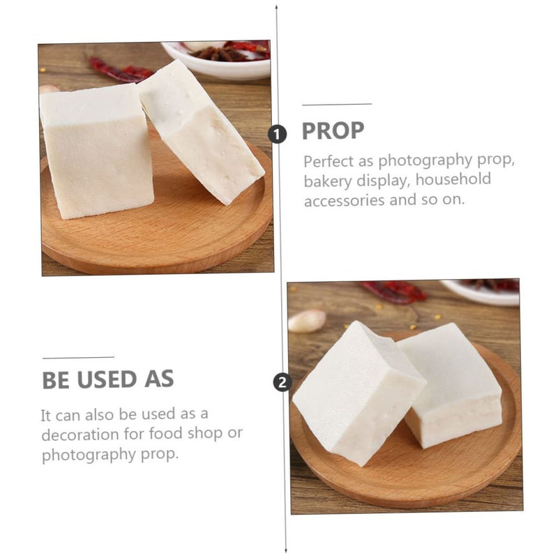 Realistic Tofu Model Props Premium Simulation Bean Curd Decoration for Photography Displays - Image 3
