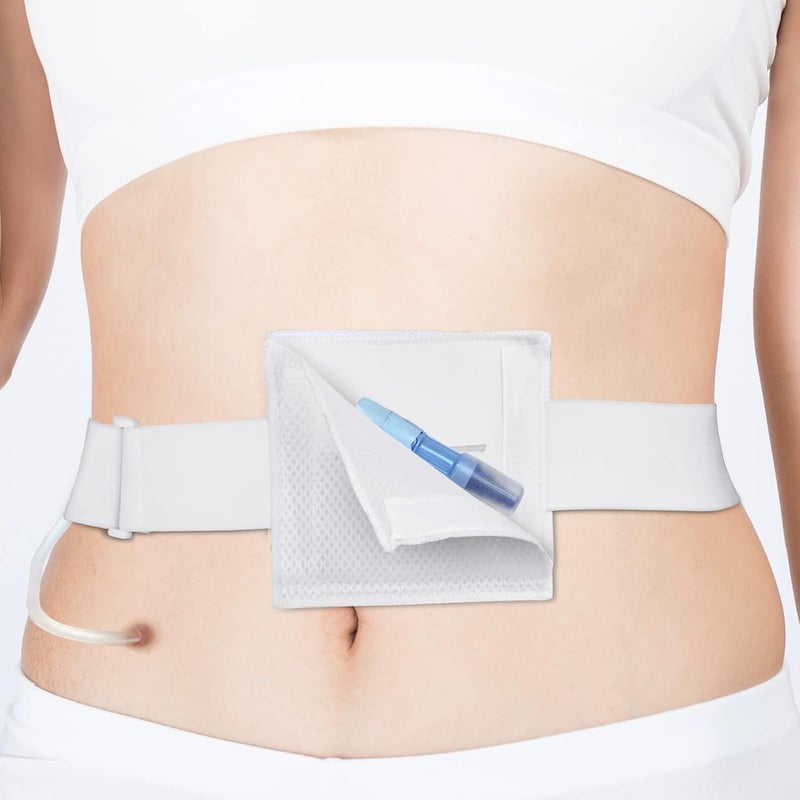 BOJEE Feeding Tube G-Tube Holder Peritoneal Dialysis G Tube Belt Peg Suppiler Catheter Holder Gastrostomy Covers Pads Drainage Abdominal Dialysis Medical Belt (Size 28-42 inch) - Image 2