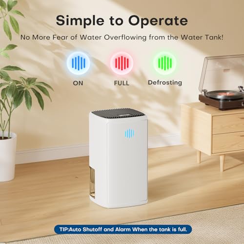 TABYIK Dehumidifier,TABYIK 38OZ,Small,Quiet, Energy-Saving Dehumidifier with Auto Shut Off, for Bathrooms, Closets, and RVs - Image 4