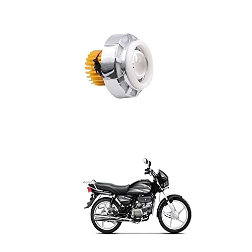 XZRTZ Dual Aperture Hi/Low Beam LED Projector Headlight For Motorcycle Angel Eyes Devil Eyes Halo Compatible With H-ero Splendor Plus - Image 1