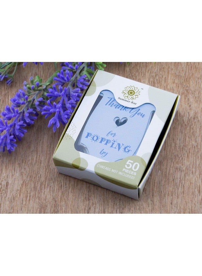 Summer-Ray.com Summerray 50Pcs Blue Baby Onesie Baby Shower Favor Thank You Tags Thank You For Popping By - Image 4