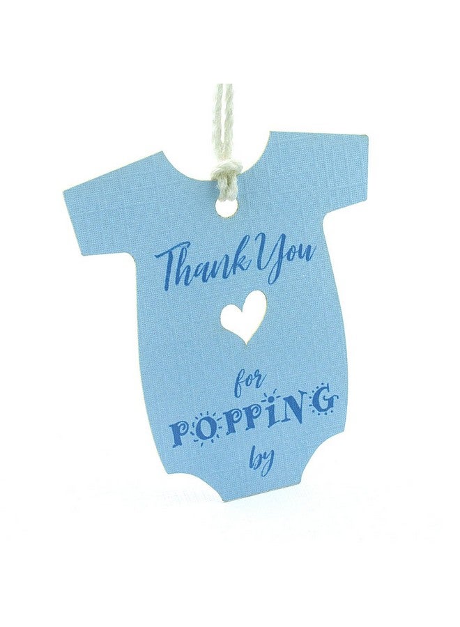 Summer-Ray.com Summerray 50Pcs Blue Baby Onesie Baby Shower Favor Thank You Tags Thank You For Popping By - Image 2