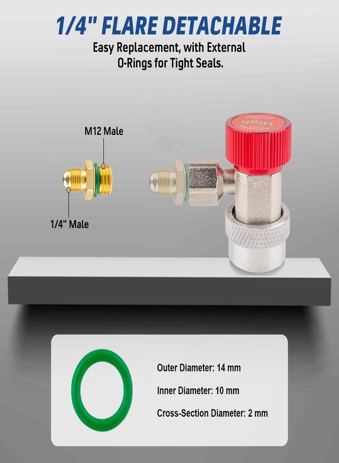PPKBBEB 2PCS Superior Efficiency R134a Refrigerant Adapter and Hose Fittings, Automotive A/C High/Low Pressure Couplers for Maintenance and Refill - Image 4