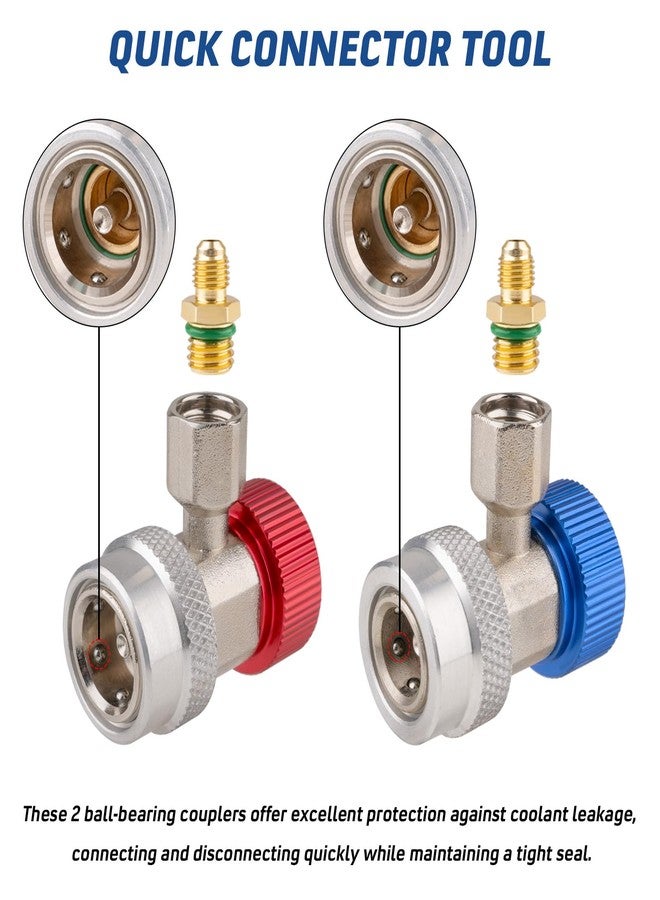 PPKBBEB 2PCS Superior Efficiency R134a Refrigerant Adapter and Hose Fittings, Automotive A/C High/Low Pressure Couplers for Maintenance and Refill - Image 5