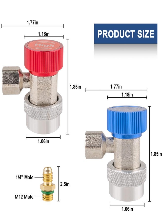 PPKBBEB 2PCS Superior Efficiency R134a Refrigerant Adapter and Hose Fittings, Automotive A/C High/Low Pressure Couplers for Maintenance and Refill - Image 3